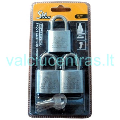 Nerūdijančio plieno 3 spynų rinkinys